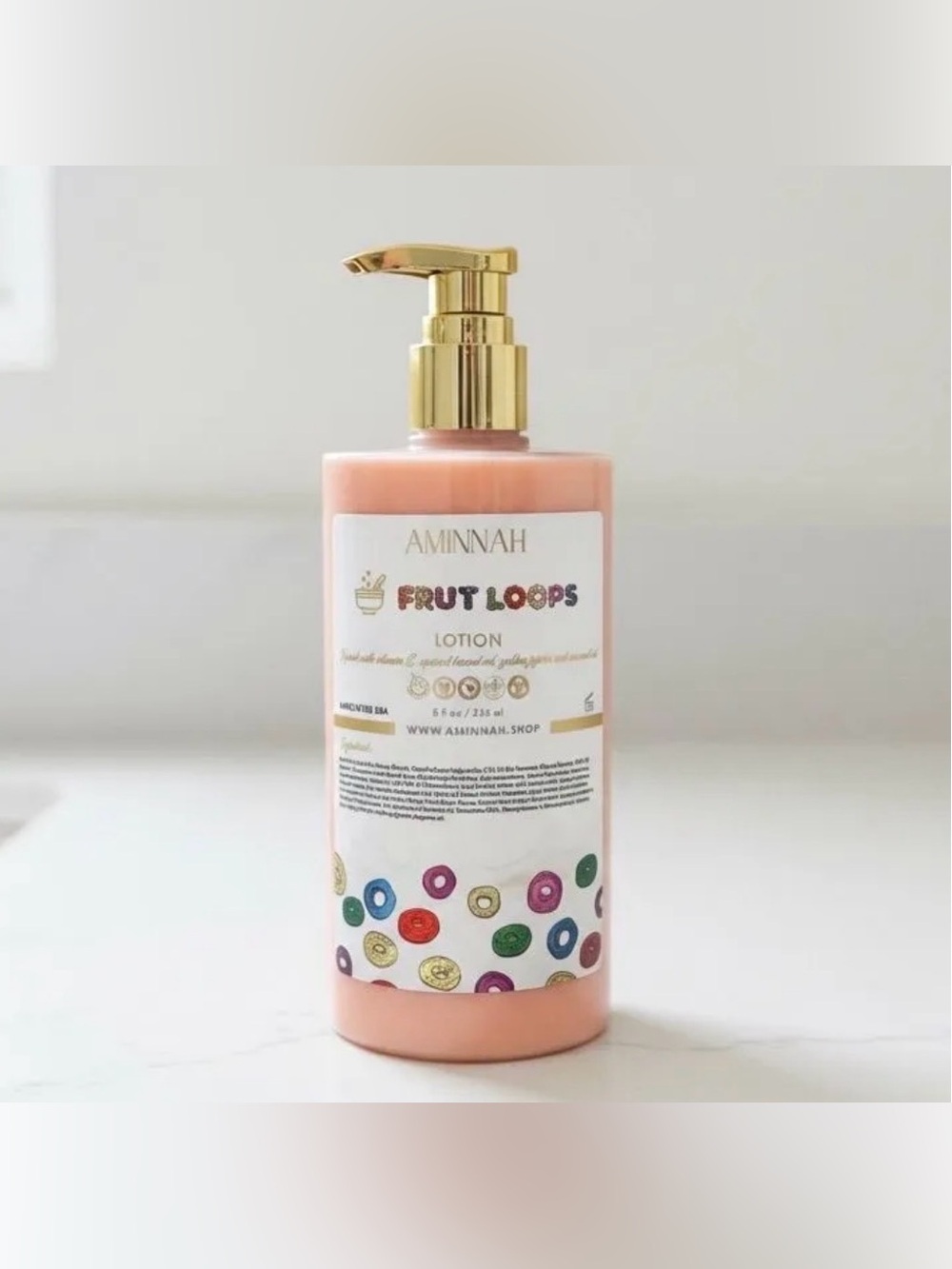 NWT full size Aminnah Fruit loops hand and body lotion retails $48.00 USD